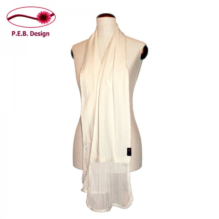Silk Scarf Flounce Natural White - Click Image to Close