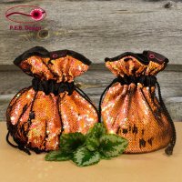 Pompadour Bag Reversible Sequins Apricot