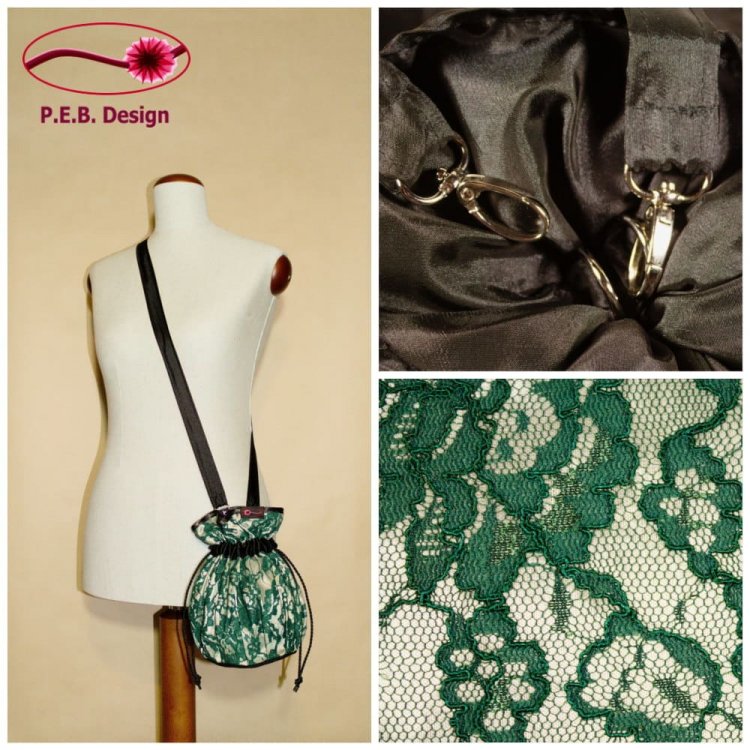 Pompadour Bag Lace Champagne Green - Click Image to Close