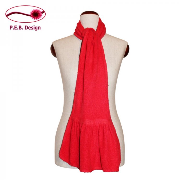 Wool Scarf Flounce Coral - Click Image to Close
