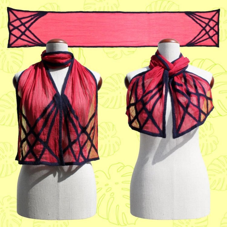 Set Silk Scarf & Silk Arm Warmers “Cassiopeia” - Click Image to Close