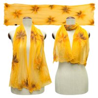 Silk Scarf Blossoms Summer Yellow