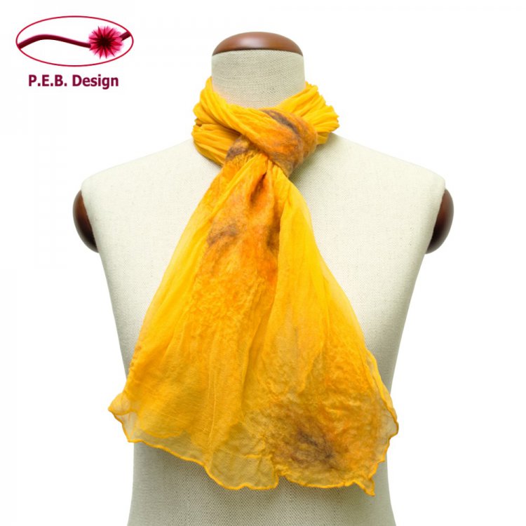 Silk Scarf Blossoms Summer Yellow - Click Image to Close