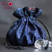 Pompadour Bag Flower Relief Midnight Blue
