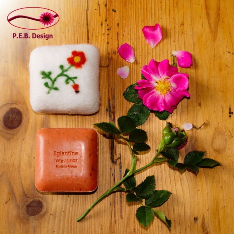 Felted Soap Wild Rose - Click Image to Close