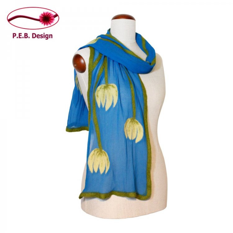 Silk Scarf “Water Lily” - Click Image to Close