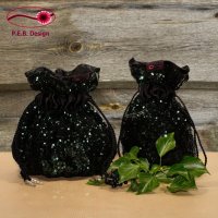 Pompadour Bag Sequins Dark Green