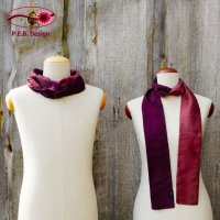 Silk Scarf Silk Loop Aubergine-Rose