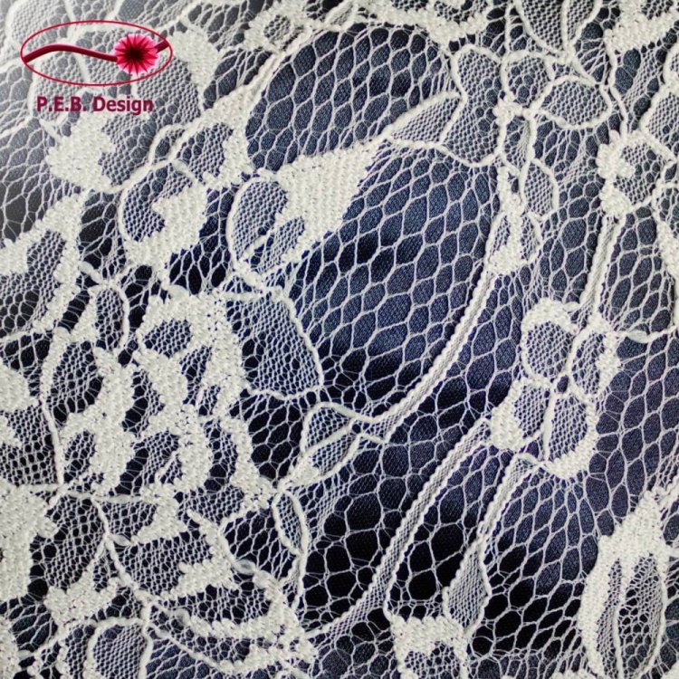 Pompadour Bag Lace Midnight Blue-Cream - Click Image to Close