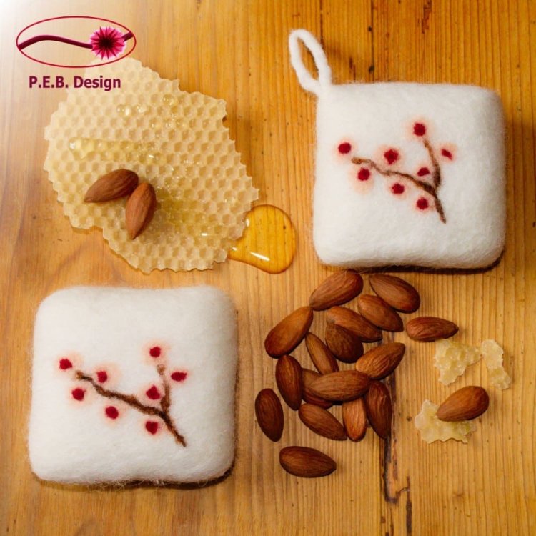 Felted Soap Honey-Almond - Click Image to Close