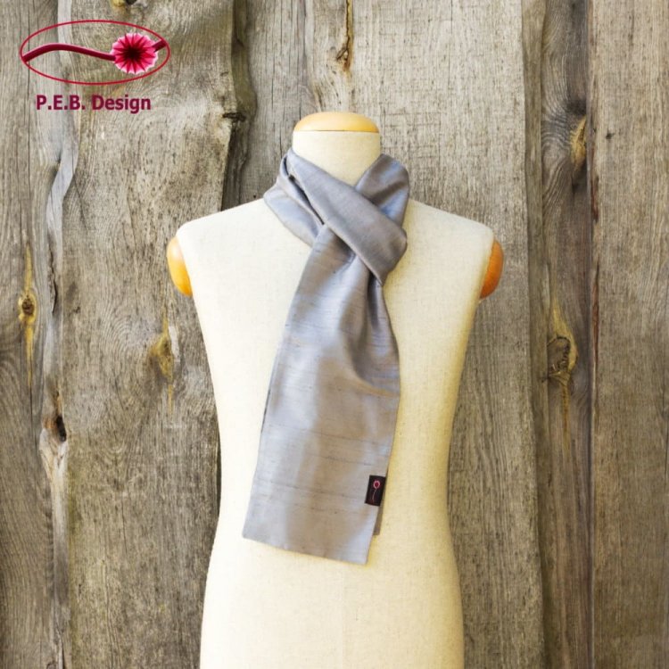 Silk Scarf Silver - Click Image to Close