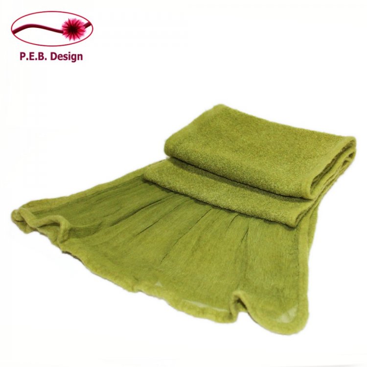 Wool Scarf Flounce Lime Green - Click Image to Close
