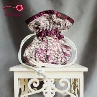 Pompadour Bag Lace Bordeaux-Cream