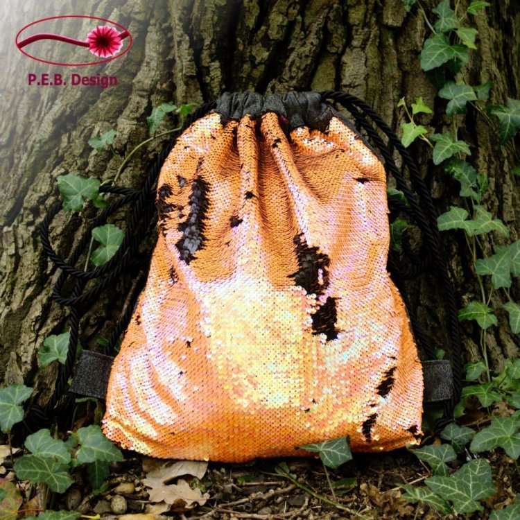 Backpack Reversible Sequins Apricot - Click Image to Close