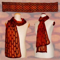 Silk Scarf Snake Skin Red-Brown