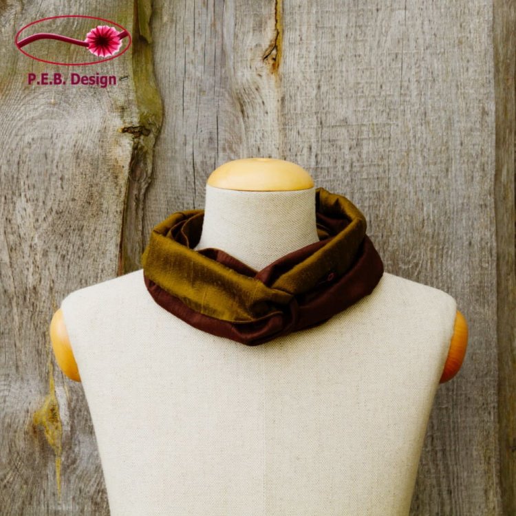 Silk Loop Brown-Olive Green - Click Image to Close