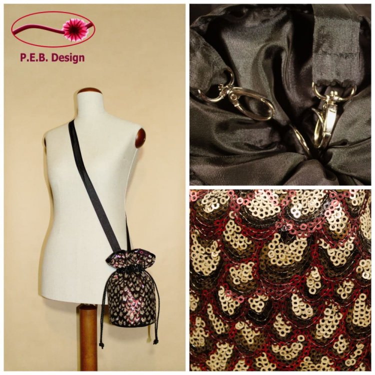 Pompadour Bag Sequins Scale Pattern - Click Image to Close