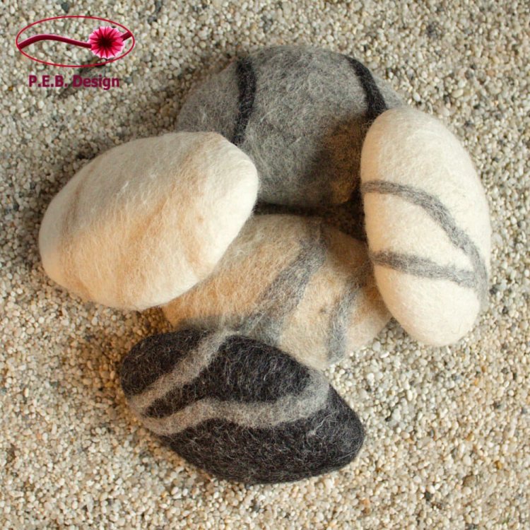 [Reserved] Felted Soap Almond Milk Stone Optic - Click Image to Close