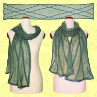 Set Silk Scarf & Silk Arm Warmers “Art Deco Diamond”