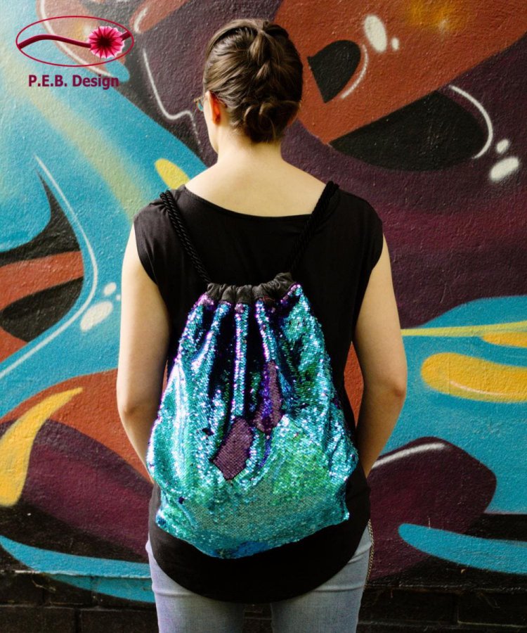 Backpack Reversible Sequins Blue-Lilac - Click Image to Close