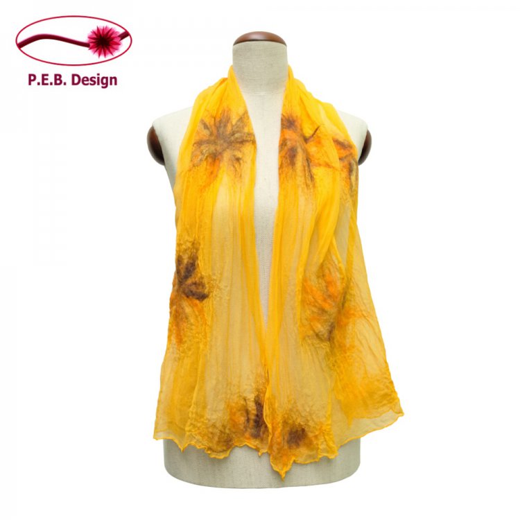 Silk Scarf Blossoms Summer Yellow - Click Image to Close