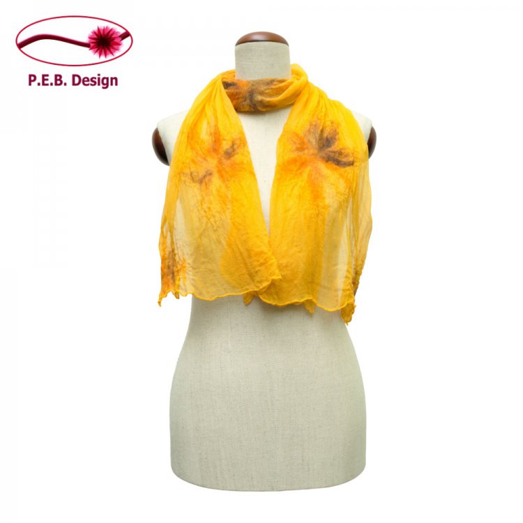 Silk Scarf Blossoms Summer Yellow - Click Image to Close