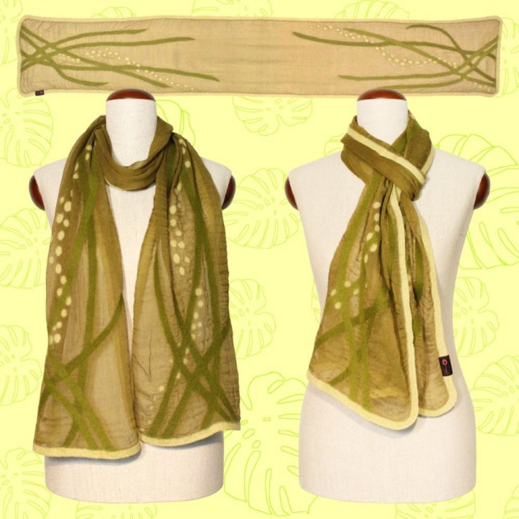 Silk Scarf “Seagrass” - Click Image to Close