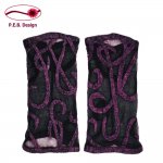 Silk Arm Warmers "Melody" Black-Purple