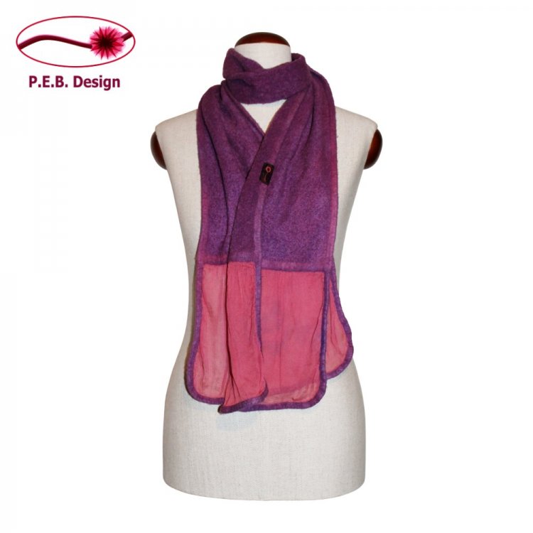 Wool Scarf Flounce Violet - Click Image to Close