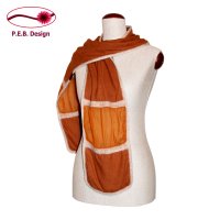 Silk Scarf Cognac-Cream