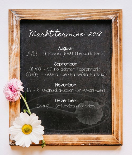 Markt-Termine 2018 Überblick Markt-Termine 2018